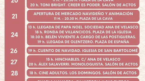 Programa de Navidad en Marcilla 2025