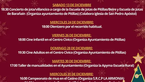 Programa de Navidad en Pitillas 2025