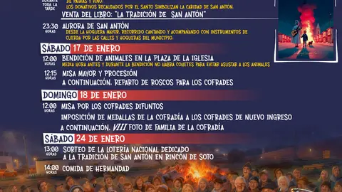 Programa de las Fiestas de San Ant&oacute;n en Rinc&oacute;n de Soto 2026