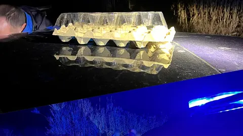 Cuatro j&oacute;venes lanzan huevos a los viandantes en Tudela mientras huyen en coche, causando molestias y lesiones leves, antes de ser interceptados
