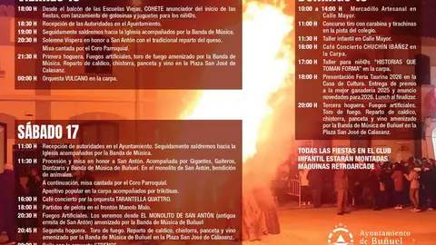 Programa de las Fiestas de San Ant&oacute;n en Bu&ntilde;uel 2026