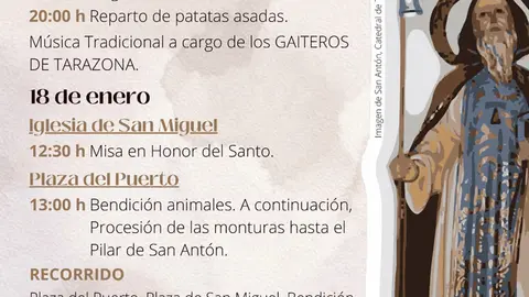 Programa de las Fiestas de San Ant&oacute;n en Tarazona 2026
