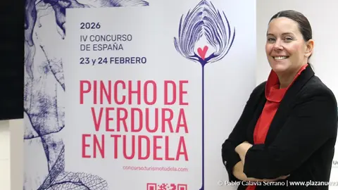 La concejal de Turismo, Irune Garc&iacute;a, ha presentado esta ma&ntilde;ana en rueda de prensa la realizaci&oacute;n del IV Concurso de Espa&ntilde;a de Pincho de Verdura que este a&ntilde;o se celebrar&aacute; en el Tudela Green Temple, antigua iglesia de San Nicol&aacute;s