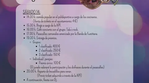 Carnaval en Fusti&ntilde;ana 2026