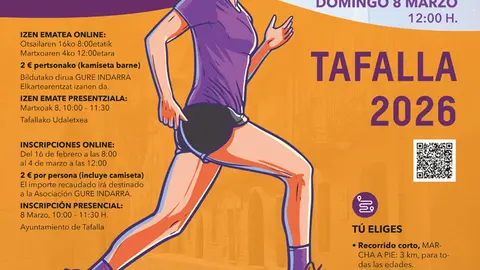 Carrera y marcha solidaria del 8 de marzo en Tafalla 2026