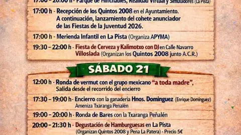 Programa de las Fiestas&nbsp;de la Juventud de Funes 2026