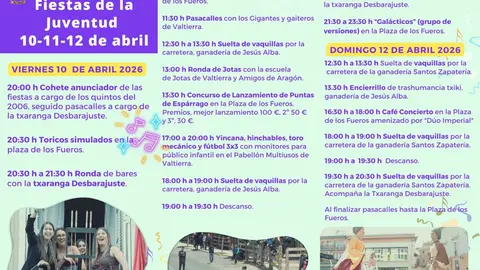 Programa de las Fiestas&nbsp;de la Juventud de Valtierra 2026