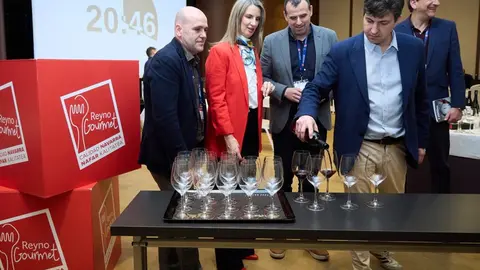 El director general de Desarrollo Rural, Rub&eacute;n Go&ntilde;i Urroz, en la feria profesional de exportaci&oacute;n OnVinum. I&Ntilde;IGO ALZUGARAY / GOBIERNO DE NAVARRA