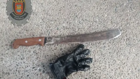 Iamgen del machete interceptado