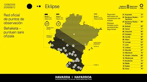 Red oficial de puntos de observaci&oacute;n del eclipse del 12 de agosto.