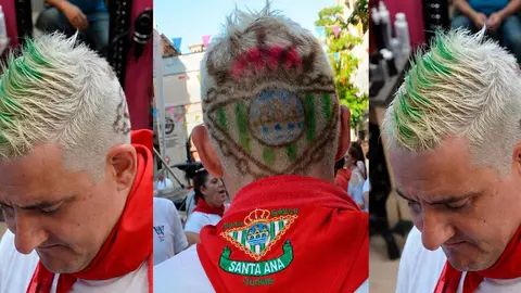 En 2018, el peinado reproduc&iacute;a el escudo del Real Betis como homenaje a la Pe&ntilde;a B&eacute;tica Santa Ana de Tudela, de la que forma parte Ra&uacute;l Garc&iacute;a Barea