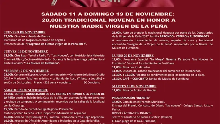 Fiestas en honor a la Virgen de la Pe&ntilde;a de Fusti&ntilde;ana