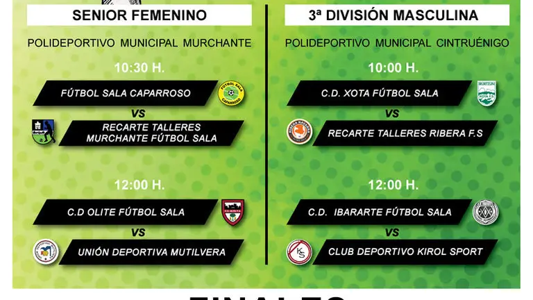 Finales de Copa f&uacute;tbol sala en Murchante y Cintru&eacute;nigo