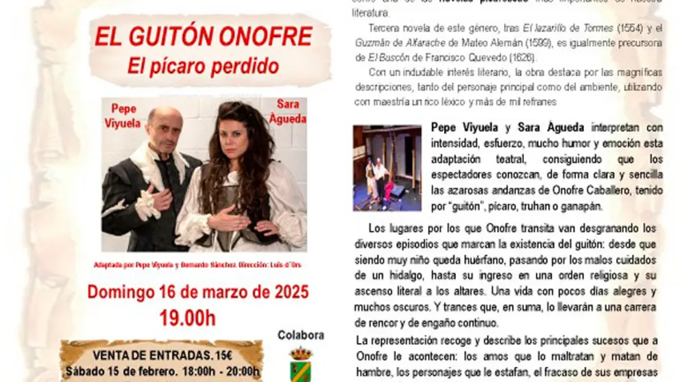 Teatro en Rinc&oacute;n de Soto &lsquo;El Guit&oacute;n Onofre El p&iacute;caro perdido&rsquo;