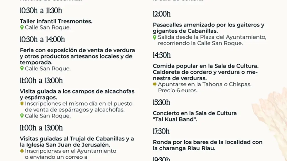 D&iacute;a de la Alcachofa y el Esp&aacute;rrago en Cabanillas 2025