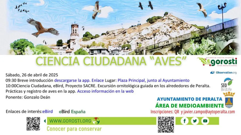 Jornada en Peralta de ciencia ciudadana &lsquo;Observaci&oacute;n de aves&rsquo;