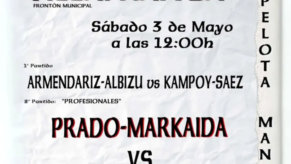 Encuentro de pelota a mano en Villafranca