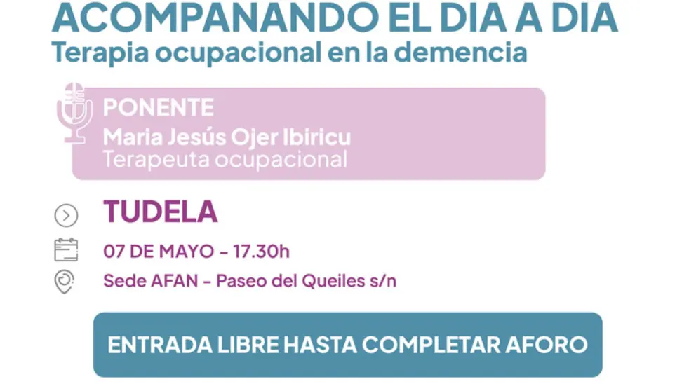 Conferencia en Tudela &lsquo;Acompa&ntilde;ando el d&iacute;a a d&iacute;a Terapia ocupacional en la demencia&rsquo;