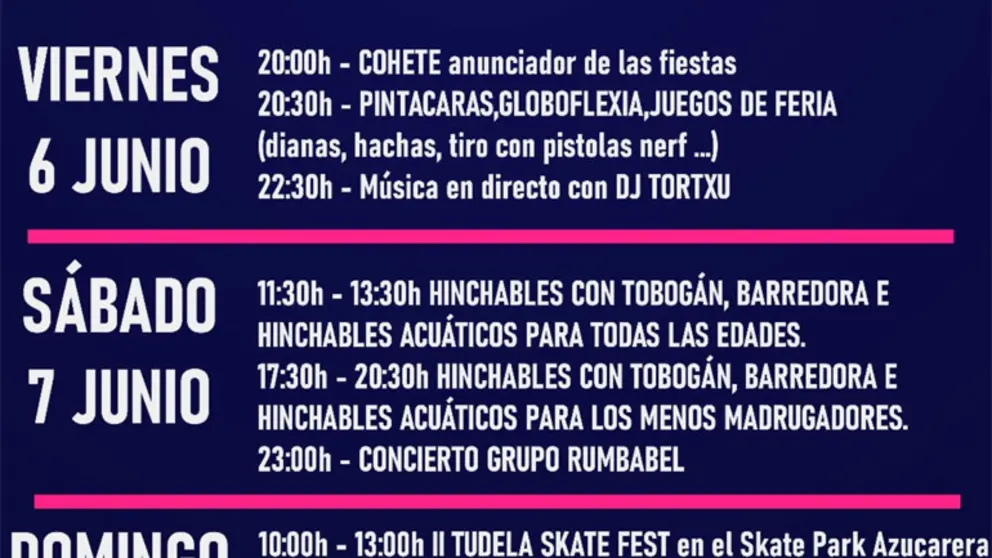 Fiestas de la Azucarera en Tudela 2025