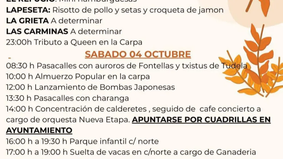 Programa de las Fiestas de Oto&ntilde;o de Fontellas 2025