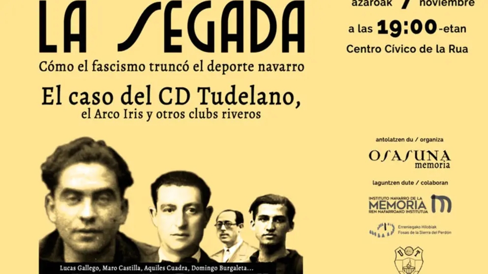 Conferencia en Tudela &lsquo;La Segada. C&oacute;mo el fascismo trunc&oacute; el deporte navarro&rsquo;