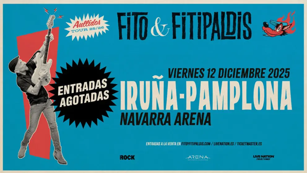 Concierto en Pamplona &lsquo;Aullidos Tour 2025 26&rsquo; de Fito & Fitipaldis