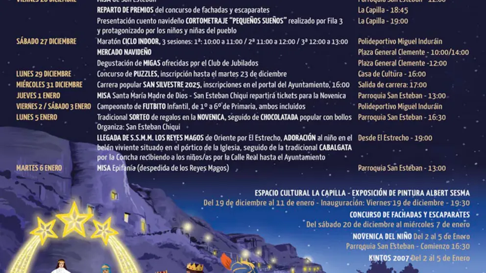 Programa de Navidad en Arguedas 2025