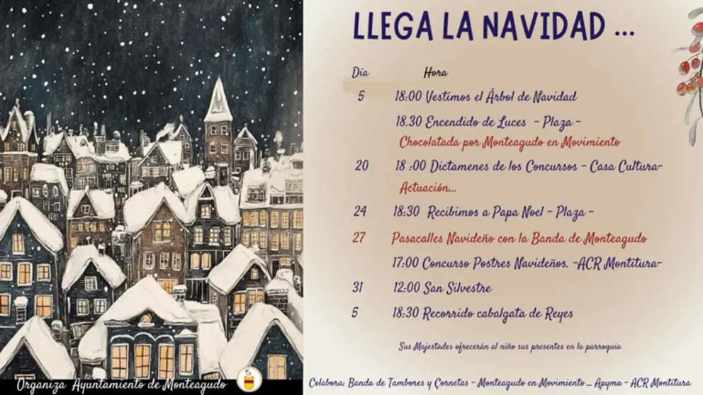 Programa de Navidad en Monteagudo 2025