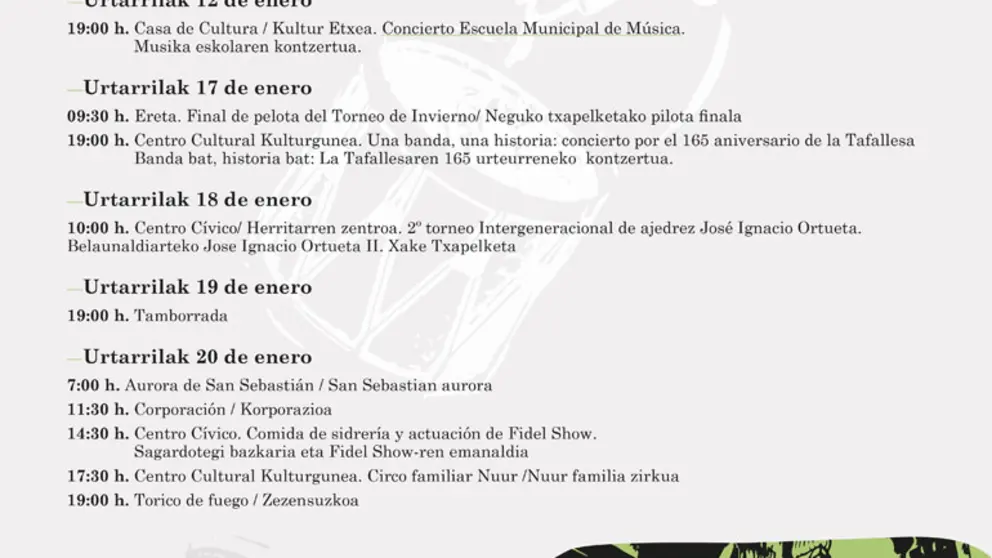 Programa de la Semana Pre San Sebasti&aacute;n en Tafalla 2026