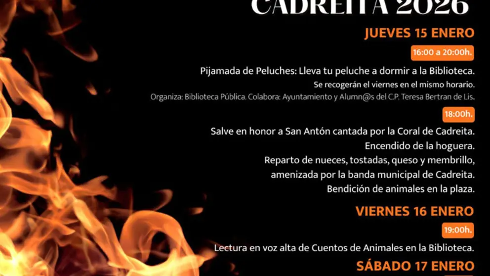 Programa de las Fiestas de San Ant&oacute;n en Cadreita 2026