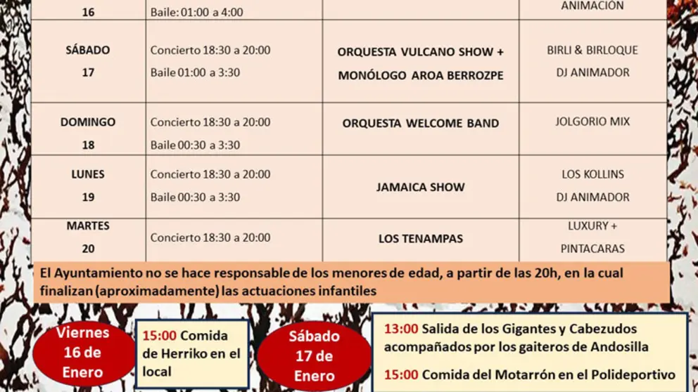 Programa de las Fiestas de San Sebasti&aacute;n en Andosilla 2026