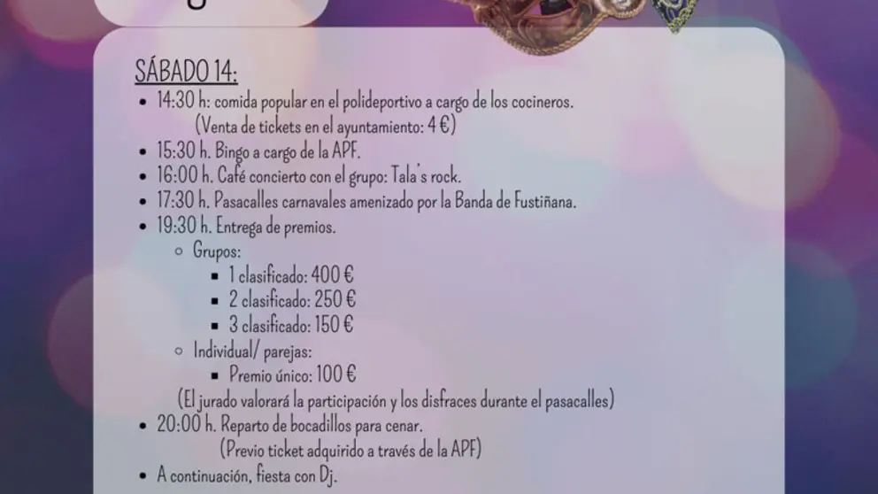 Carnaval en Fusti&ntilde;ana 2026