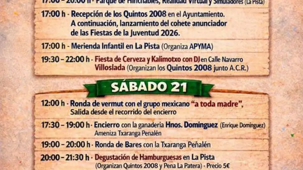 Programa de las Fiestas&nbsp;de la Juventud de Funes 2026
