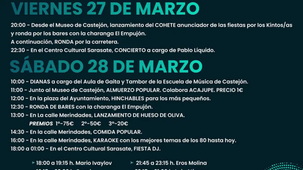 Programa de las Fiestas&nbsp;de la Juventud de Castej&oacute;n 2026