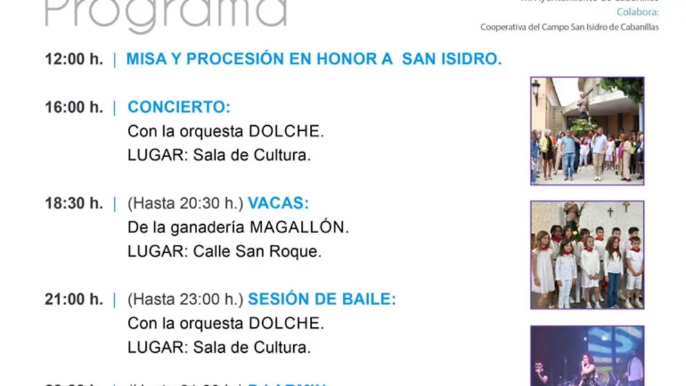 Programa de las Fiestas&nbsp;de San Isidro de Cabanillas 2026