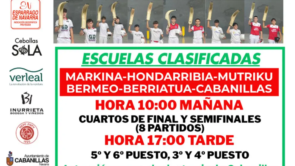 XXXVI Torneo interescuelas de Cesta Punta en Cabanillas 2026