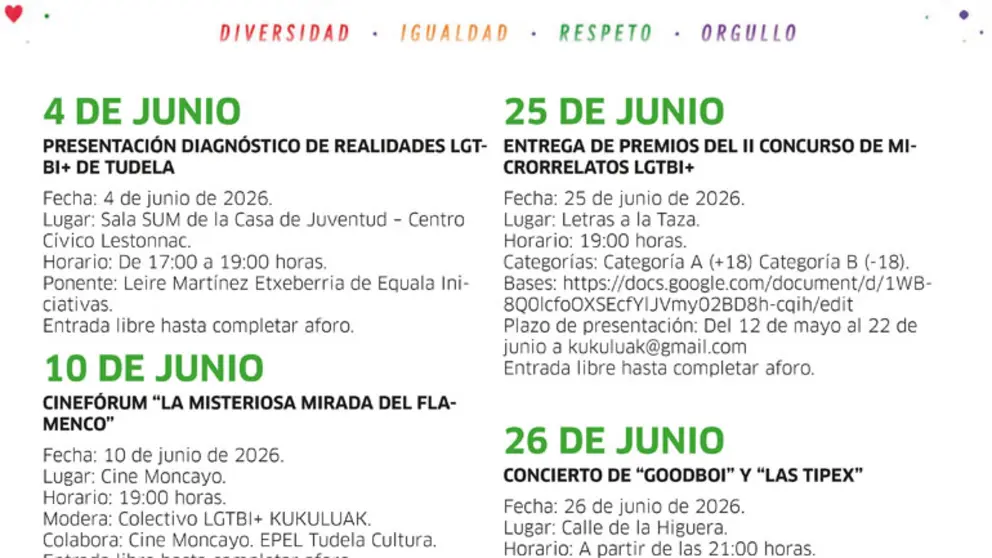 Mes de la Diversidad Sexual en Tudela 2026