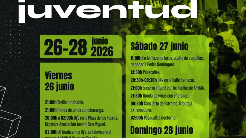 Programa de las Fiestas&nbsp;de la Juventud de Corella 2026