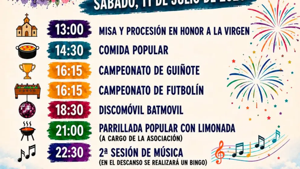 Programa de las Fiestas&nbsp;patronales de Valverde de &Aacute;greda 2026 en honor a la Virgen del Carmen