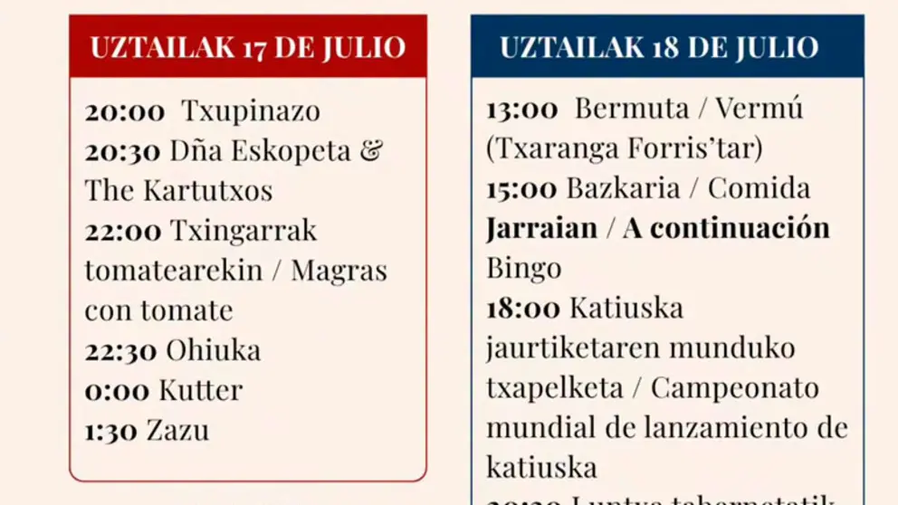 Programa de las Fiestas de la Juventud de Miranda de Arga 2026