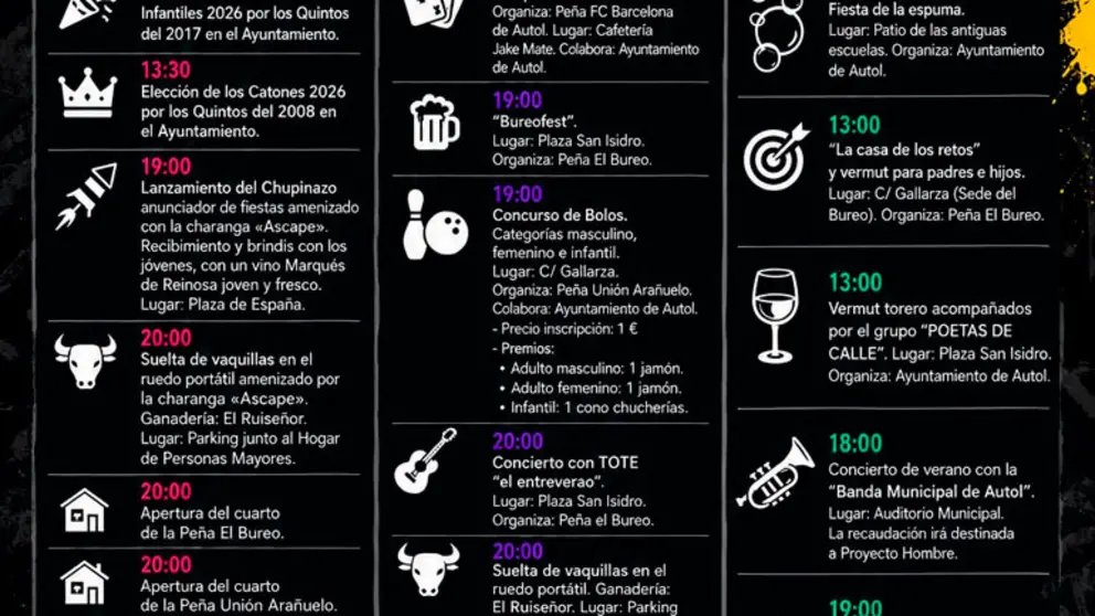 Programa de las Fiestas de la Juventud de Autol 2026