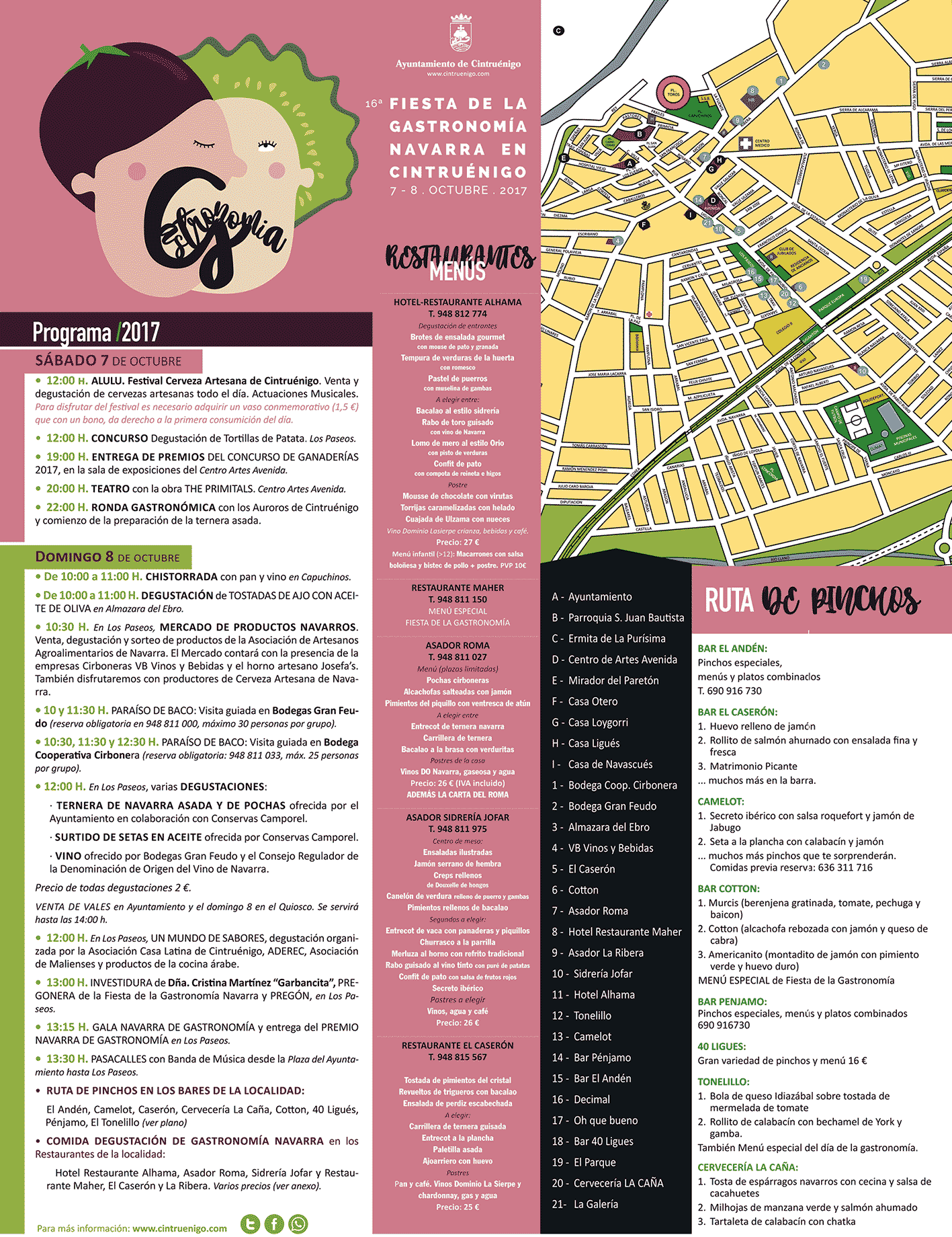 Menús y ruta de pinchos de la 16ª Fiesta de la gastronomía navarra en Cintruénigo