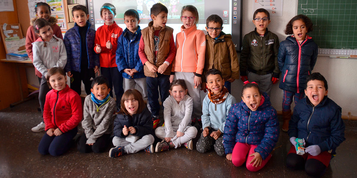 Alumnos de 1º de Primaria del Colegio Público Otero Navascués de Cintruénigo que nos ayudaron