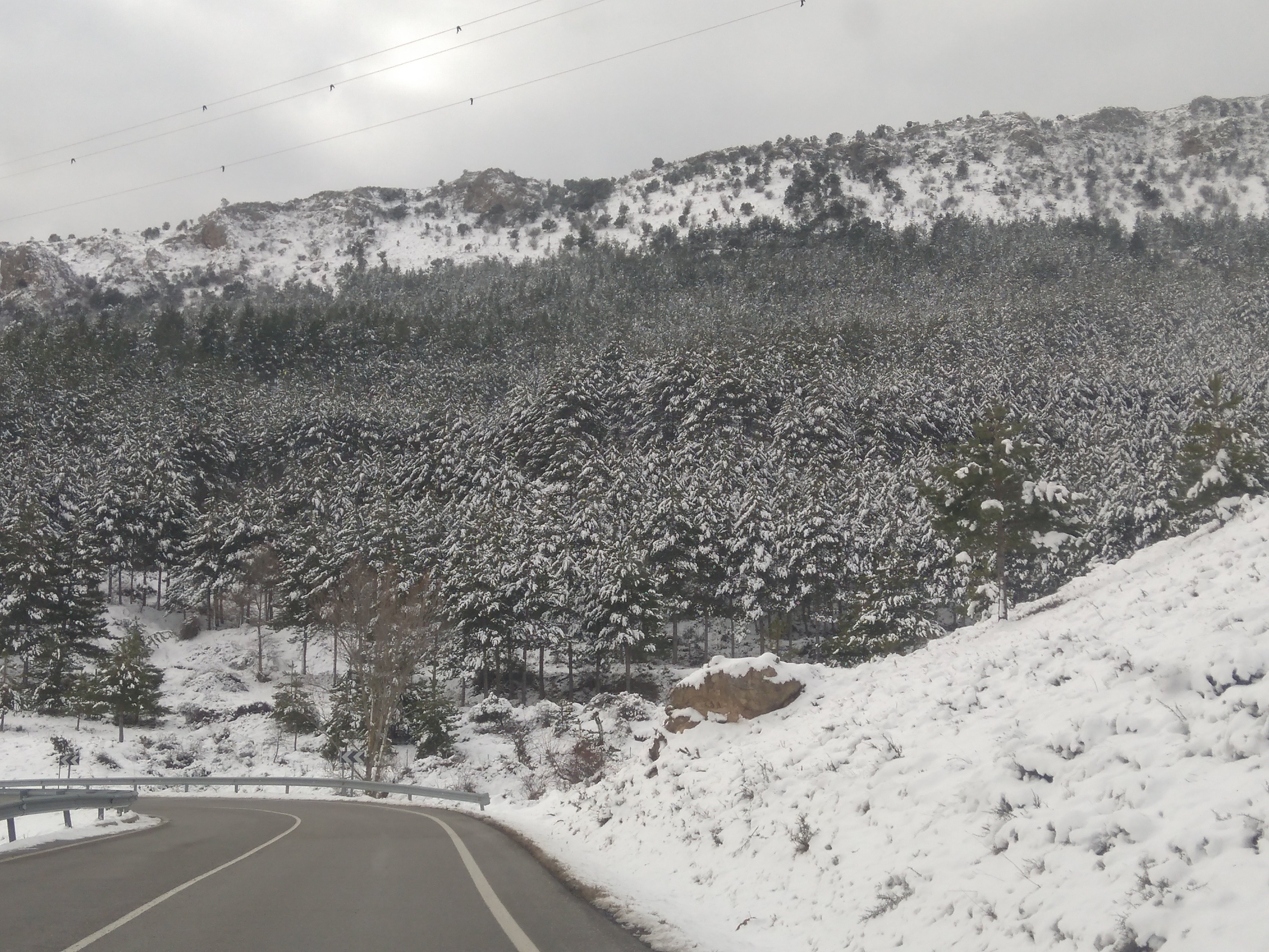 Nevada en la carretera entre Cervera y Arnedo