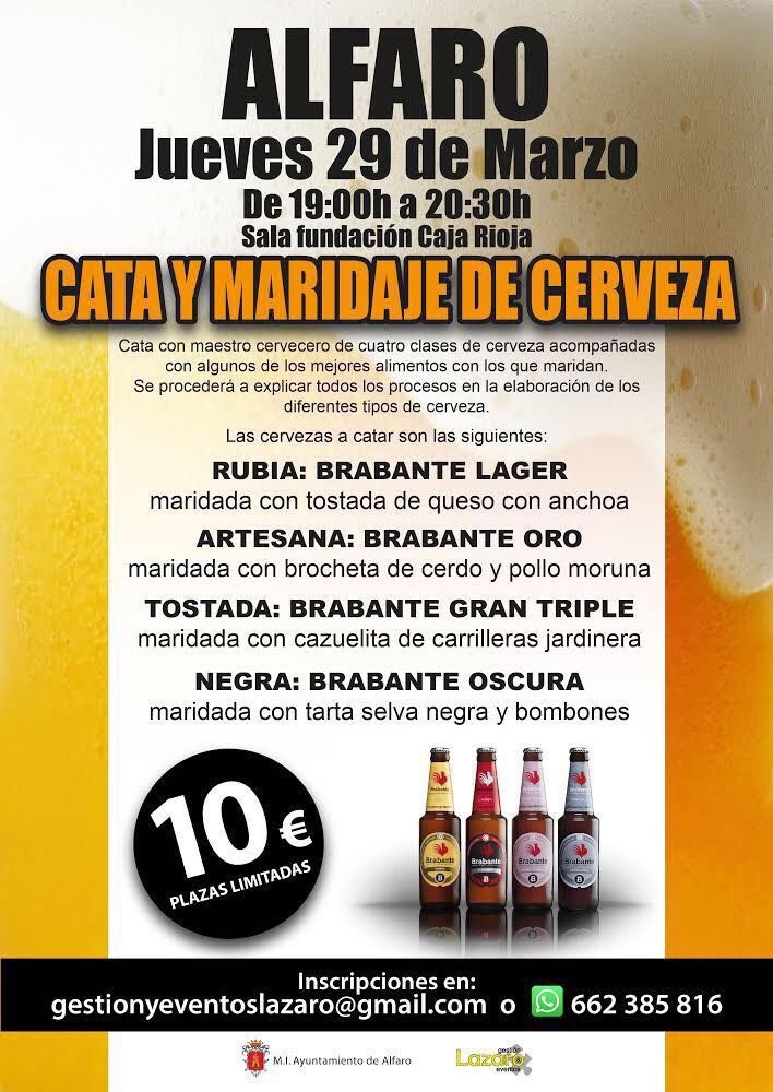 Cata y maridaje de cerveza en Alfaro