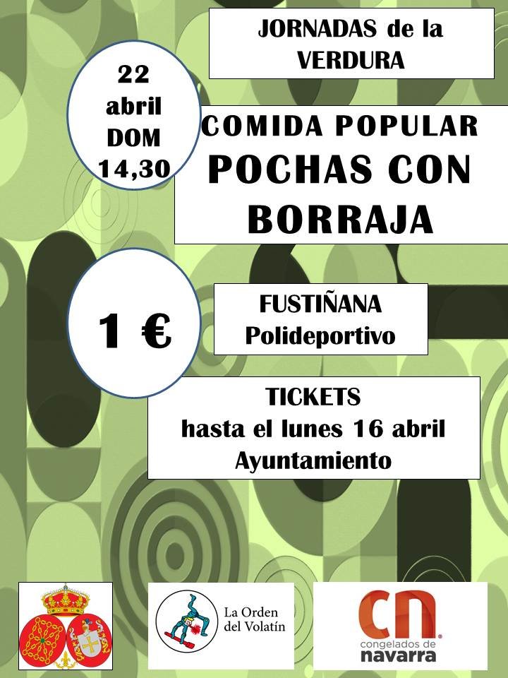 Comida popular pochas con borraja en Fustiñana