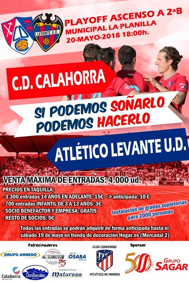 Cartel del partido Calahorra-Atlético Levante