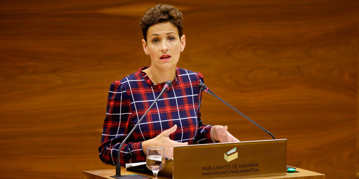 María Chivite durante su comparecencia