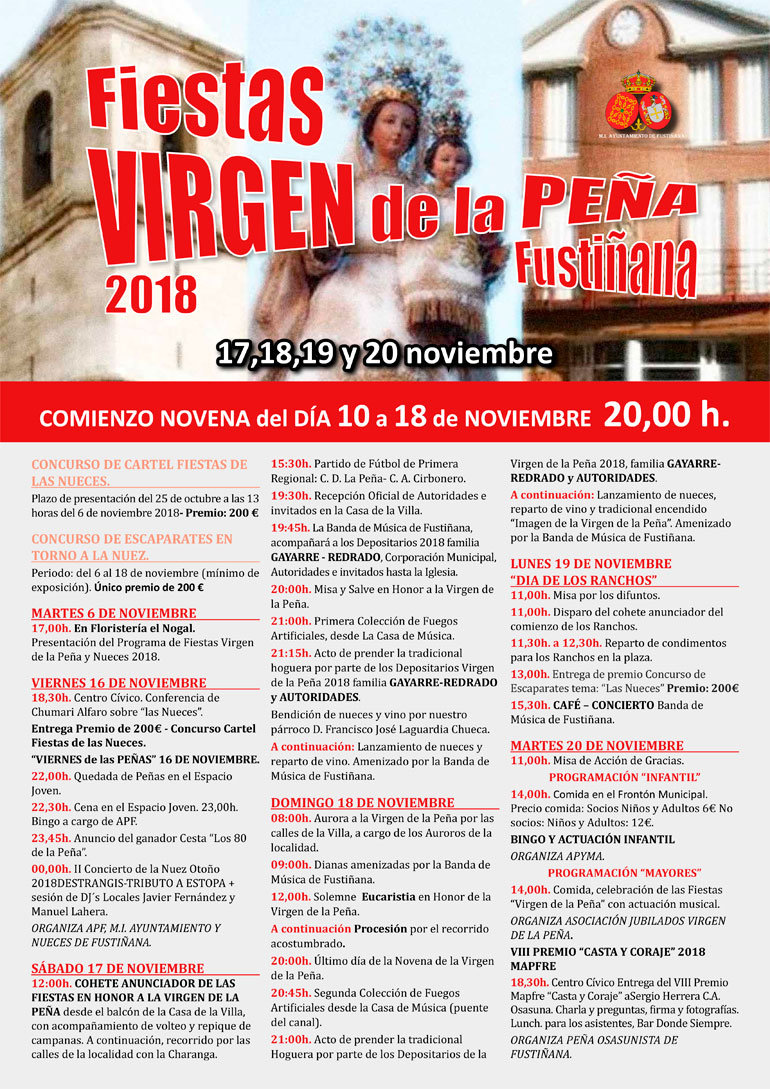 Fiestas en honor a la Virgen de la Peña de Fustiñana 2018