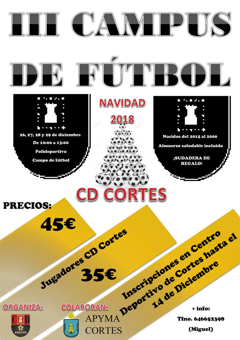 III Campus de fútbol de Navidad 2018 del CD Cortes